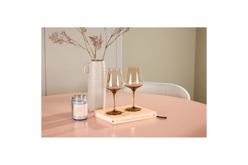 Spisegruppe Lanzo Rund 120 cm med 4 stk Lilja Stoler Rosa - Rosa - Møbler - Bord - Spisegrupper