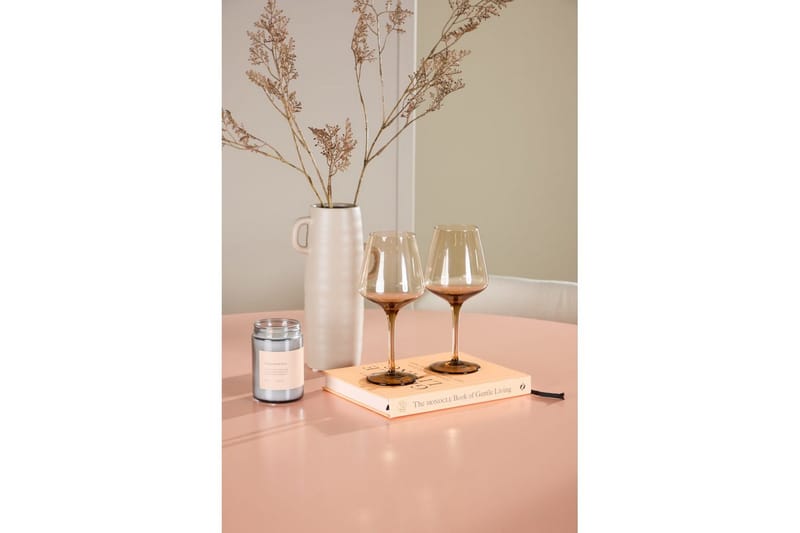 Spisegruppe Lanzo Rund 120 cm med 4 stk Lilja Stoler Rosa - Rosa - Møbler - Bord - Spisegrupper