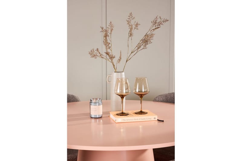 Spisegruppe Lanzo Rund 120 cm Rosa med 4 stk Astoria Stoler Brun - Brun - Møbler - Bord - Spisegrupper