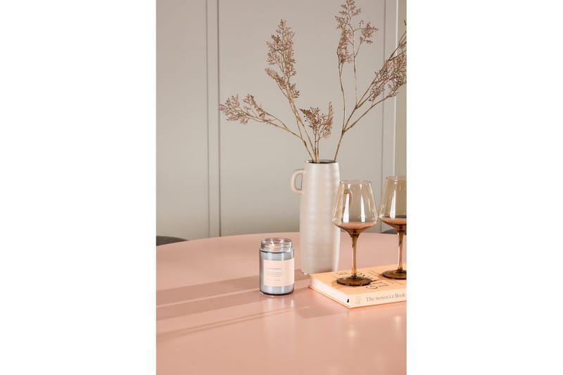 Spisegruppe Lanzo Rund 120 cm Rosa med 4 stk Edina Stoler Svart / Brun - Svart / Brun - Møbler - Bord - Spisegrupper