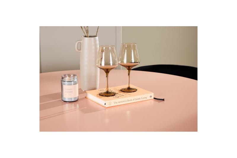 Spisegruppe Lanzo Rund 120 cm Rosa med 4 stk Edina Stoler Svart - Svart - Møbler - Bord - Spisegrupper