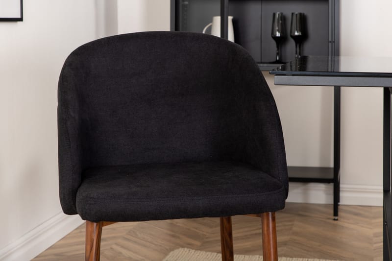 Spisegruppe Leria 200 cm inkl. 6 Kullersbro stoler - Glass/Svart/Brun - Møbler - Bord - Spisegrupper