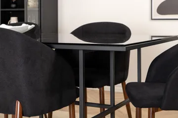 Spisegruppe Leria 200 cm inkl. 6 Kullersbro stoler - Glass/Svart/Brun - Møbler - Bord - Spisegrupper