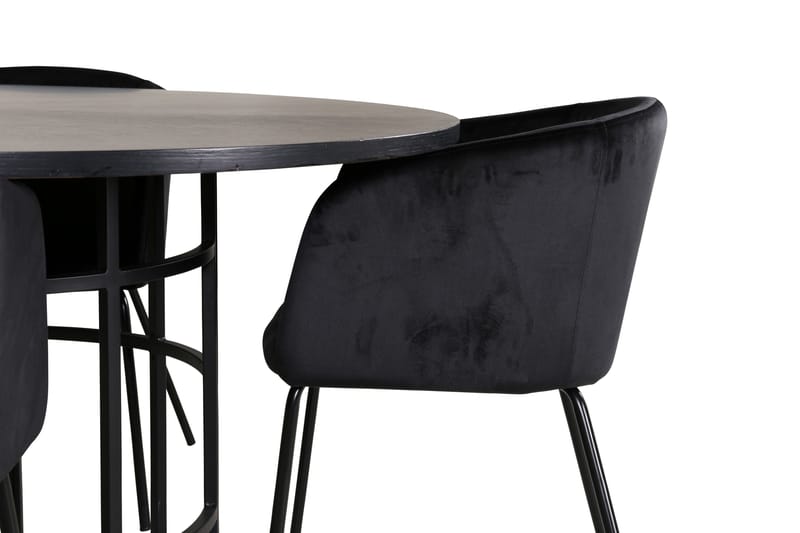 Spisegruppe Möbelfashion Copenhagen spisegruppe 140 cm rund med 4 Berit-stoler Svart - Møbler - Bord - Spisegrupper