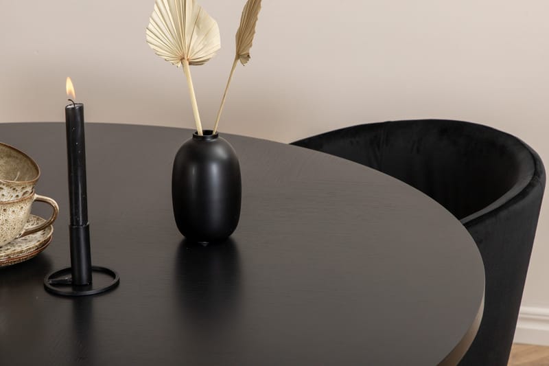Spisegruppe Möbelfashion Copenhagen spisegruppe 140 cm rund med 4 Berit-stoler Svart - Møbler - Bord - Spisegrupper