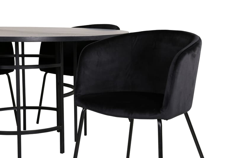 Spisegruppe Möbelfashion Copenhagen spisegruppe 140 cm rund med 4 Berit-stoler Svart - Møbler - Bord - Spisegrupper
