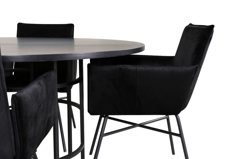 Spisegruppe Möbelfashion Copenhagen spisegruppe 140 cm rund med 4 Petra-stoler Svart - Møbler - Bord - Spisegrupper