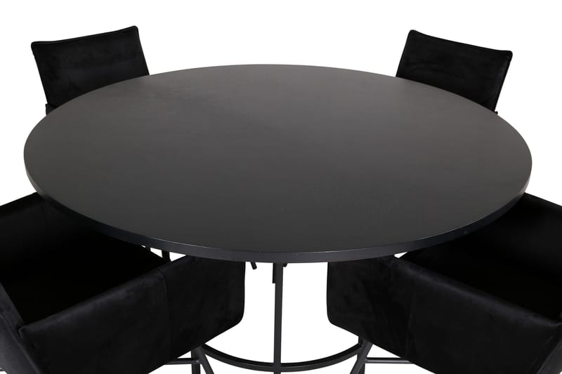 Spisegruppe Möbelfashion Copenhagen spisegruppe 140 cm rund med 4 Petra-stoler Svart - Møbler - Bord - Spisegrupper