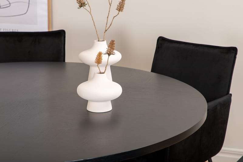 Spisegruppe Möbelfashion Copenhagen spisegruppe 140 cm rund med 4 Petra-stoler Svart - Møbler - Bord - Spisegrupper