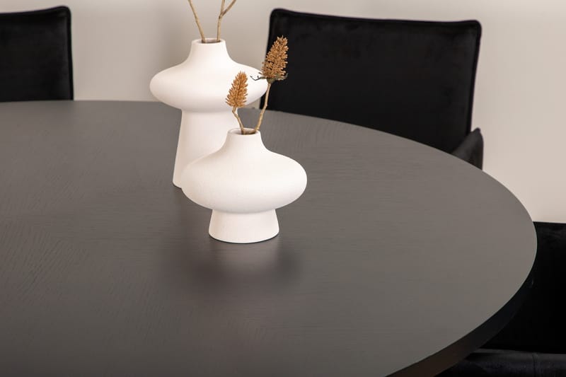 Spisegruppe Möbelfashion Copenhagen spisegruppe 140 cm rund med 6 Petra-stoler Svart - Møbler - Bord - Spisegrupper