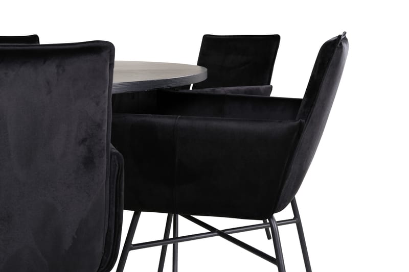 Spisegruppe Möbelfashion Copenhagen spisegruppe 140 cm rund med 6 Petra-stoler Svart - Møbler - Bord - Spisegrupper