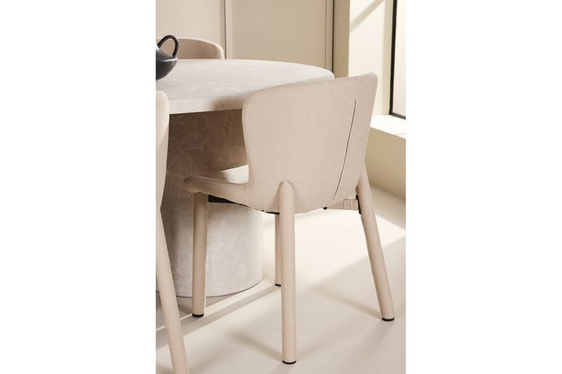 Spisegruppe Narvik 100x200 cm Beige med 6 Astoria Stoler Beige - Beige - Møbler - Bord - Spisegrupper