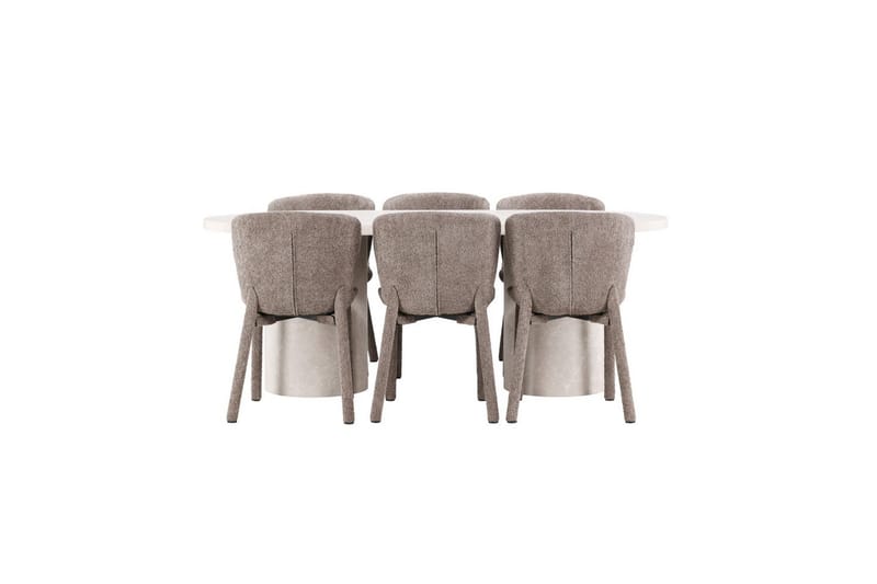 Spisegruppe Narvik 100x200 cm Beige med 6 Astoria Stoler Brun, Brun