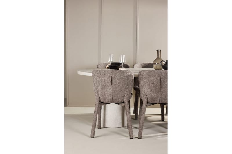 Spisegruppe Narvik 100x200 cm Beige med 6 Astoria Stoler Brun - Brun - Møbler - Bord - Spisegrupper