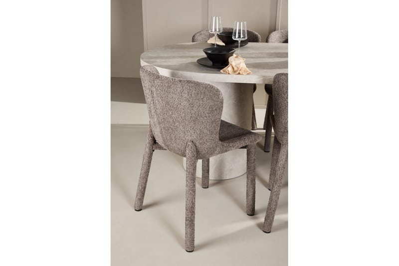 Spisegruppe Narvik 100x200 cm Beige med 6 Astoria Stoler Brun - Brun - Møbler - Bord - Spisegrupper