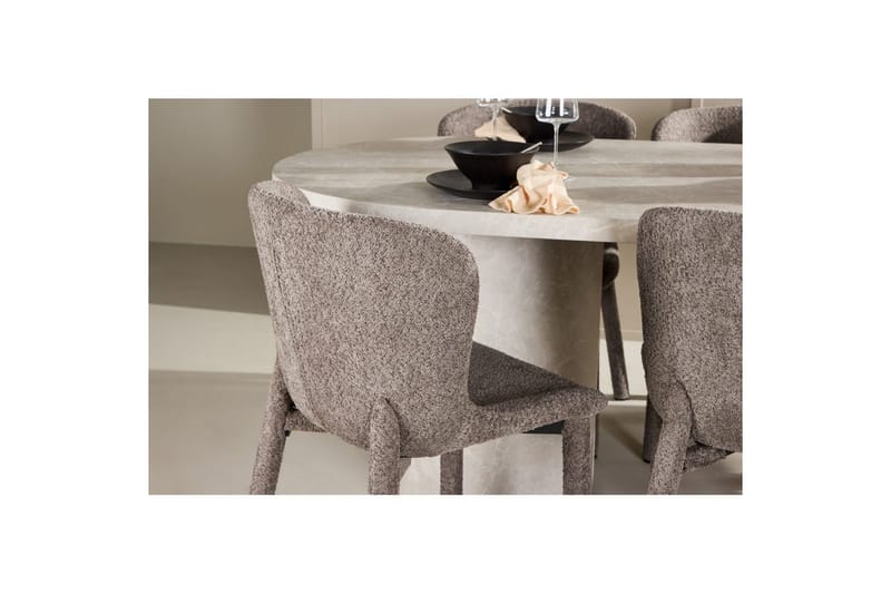 Spisegruppe Narvik 100x200 cm Beige med 6 Astoria Stoler Brun - Brun - Møbler - Bord - Spisegrupper