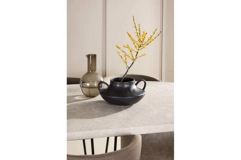 Spisegruppe Narvik 100x200 cm Beige med 6 Edina Stoler Svart / Brun - Svart / Brun - Møbler - Bord - Spisegrupper