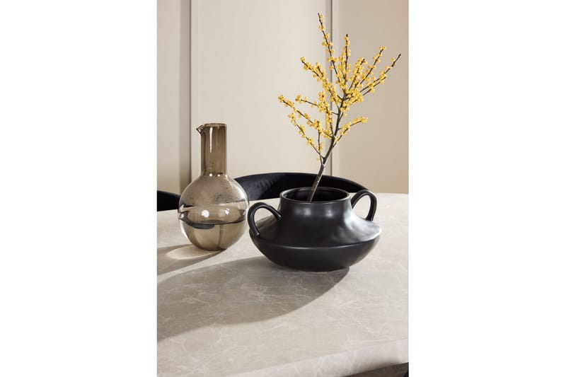 Spisegruppe Narvik 100x200 cm Beige med 6 Edina Stoler Svart - Svart - Møbler - Bord - Spisegrupper