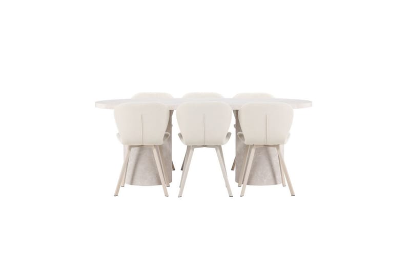 Spisegruppe Narvik 100x200 cm Beige med 6 Lilja Stoler, undefined