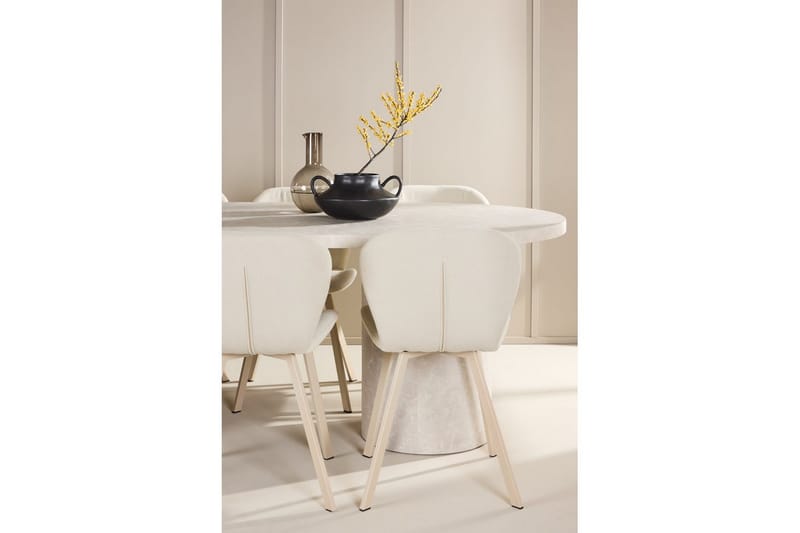 Spisegruppe Narvik 100x200 cm Beige med 6 Lilja Stoler - Møbler - Bord - Spisegrupper