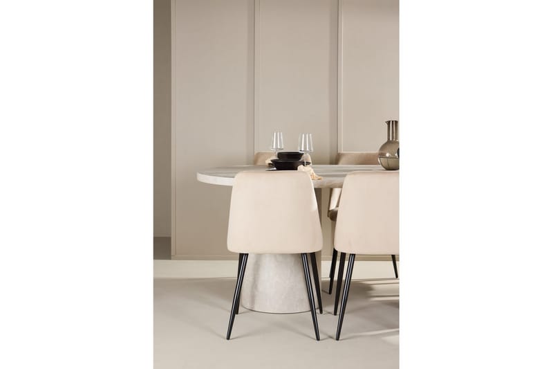 Spisegruppe Narvik 100x200 cm Beige med 6 Night Stoler - Møbler - Bord - Spisegrupper