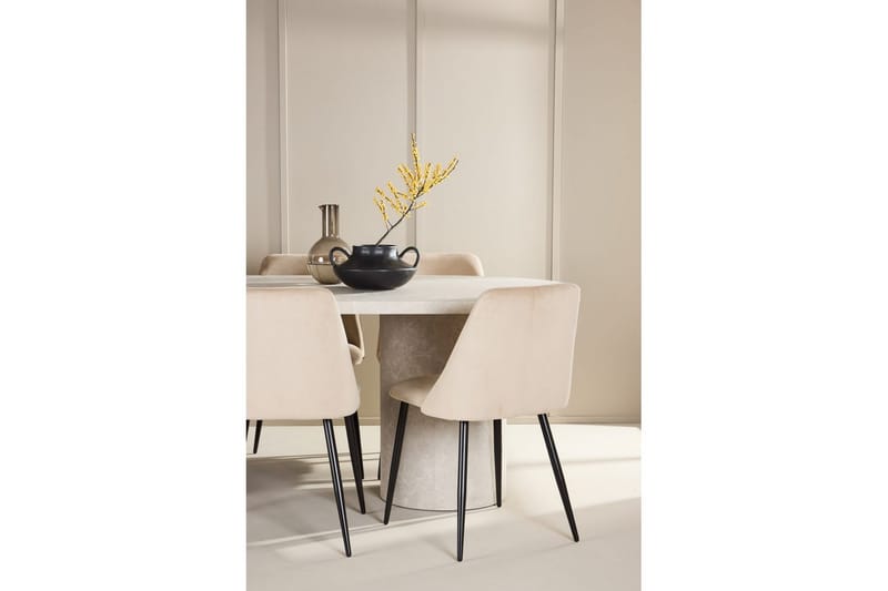 Spisegruppe Narvik 100x200 cm Beige med 6 Night Stoler - Møbler - Bord - Spisegrupper