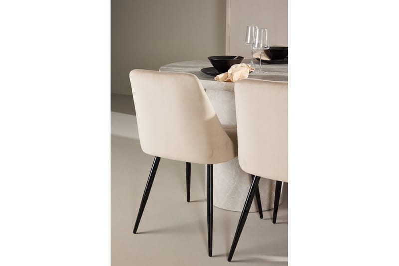 Spisegruppe Narvik 100x200 cm Beige med 6 Night Stoler - Møbler - Bord - Spisegrupper