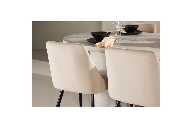 Spisegruppe Narvik 100x200 cm Beige med 6 Night Stoler - Møbler - Bord - Spisegrupper