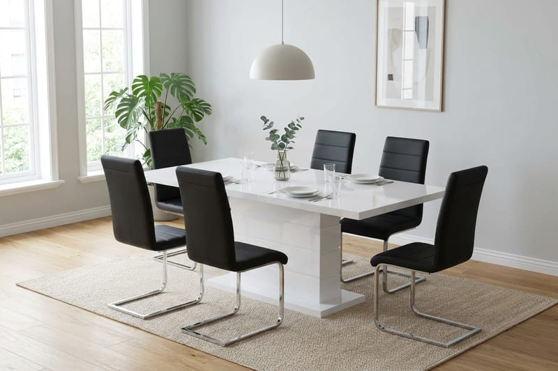 Spisegruppe Ratliff 180 cm uttrekkbar med 4 Cibus stoler - Møbler - Bord - Spisegrupper