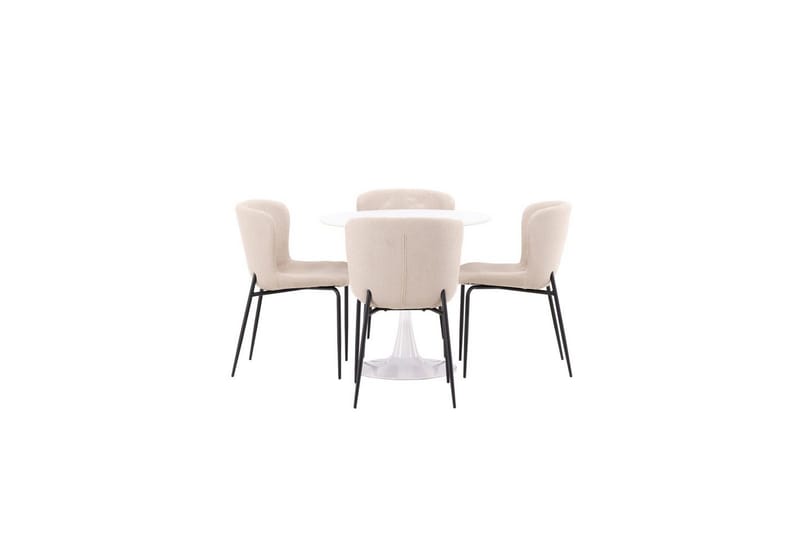 Spisegruppe Rund spisegruppe Hamden, Modesto Beige - Beige - Møbler - Bord - Spisegrupper