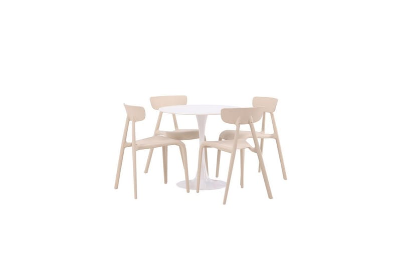 Spisegruppe Rund spisegruppe Hamden, Ursholmen Beige - Beige - Møbler - Bord - Spisegrupper