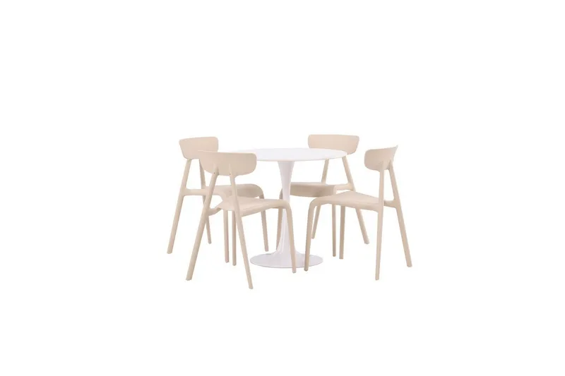 Spisegruppe Rund spisegruppe Hamden, Ursholmen Beige - Beige - Møbler - Bord - Spisegrupper