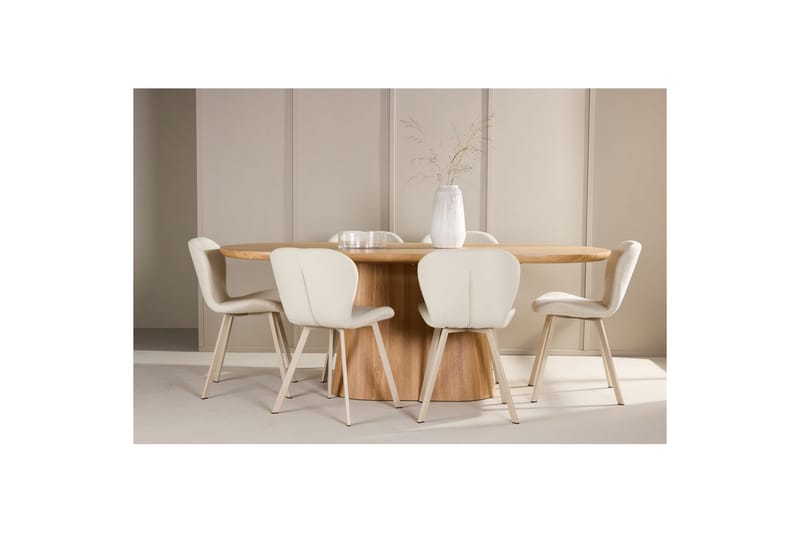 Spisegruppe Stjärnö 200x90 cm Natur med 6 stk Lilja Stoler - Møbler - Bord - Spisegrupper
