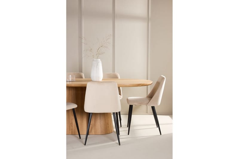 Spisegruppe Stjärnö 200x90 cm Natur med 6 stk Night Stoler - Møbler - Bord - Spisegrupper
