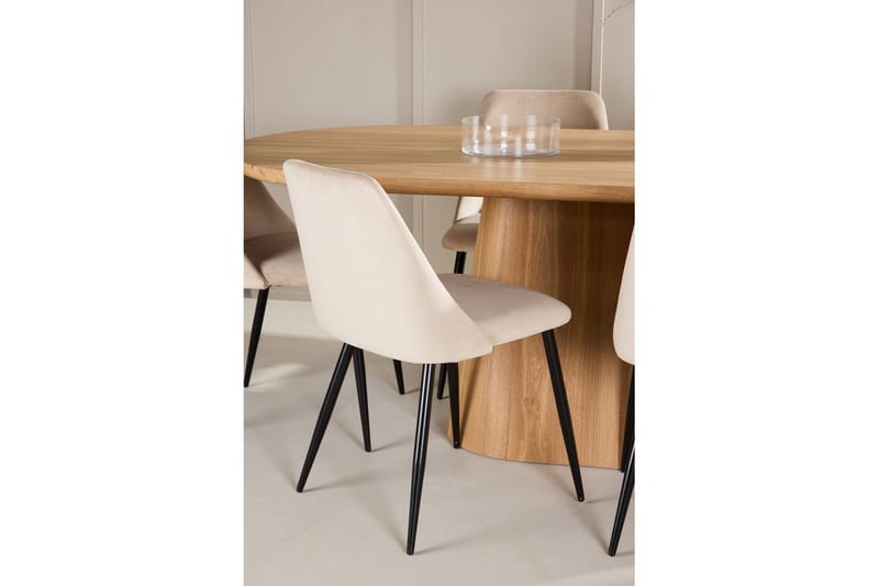 Spisegruppe Stjärnö 200x90 cm Natur med 6 stk Night Stoler - Møbler - Bord - Spisegrupper