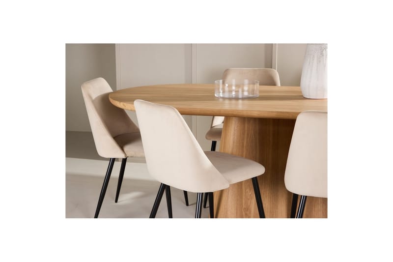 Spisegruppe Stjärnö 200x90 cm Natur med 6 stk Night Stoler - Møbler - Bord - Spisegrupper