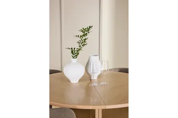 Spisegruppe Strada Rund 120/170 cm Hvit med Edina Stoler 4 stk, Svart / Brun - 4 stk, Svart / Brun - Møbler - Bord - Spisegrupper