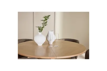 Spisegruppe Strada Rund 120/170 cm Hvit med Edina Stoler 4 stk, Svart / Brun - 4 stk, Svart / Brun - Møbler - Bord - Spisegrupper