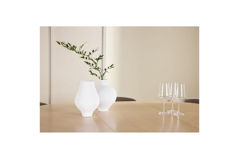 Spisegruppe Strada Rund 120/170 cm Hvit med Edina Stoler 6 stk, Svart / Brun - 6 stk, Svart / Brun - Møbler - Bord - Spisegrupper