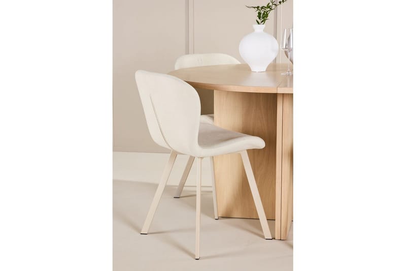 Spisegruppe Strada Rund 120/170 cm Hvit med Lilja Stoler 4 stk - 4 stk - Møbler - Bord - Spisegrupper