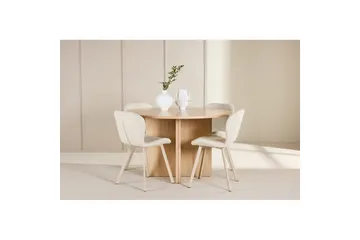 Spisegruppe Strada Rund 120/170 cm Hvit med Lilja Stoler 4 stk - 4 stk - Møbler - Bord - Spisegrupper