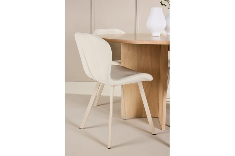 Spisegruppe Strada Rund 120/170 cm Hvit med Lilja Stoler 6 stk - 6 stk - Møbler - Bord - Spisegrupper