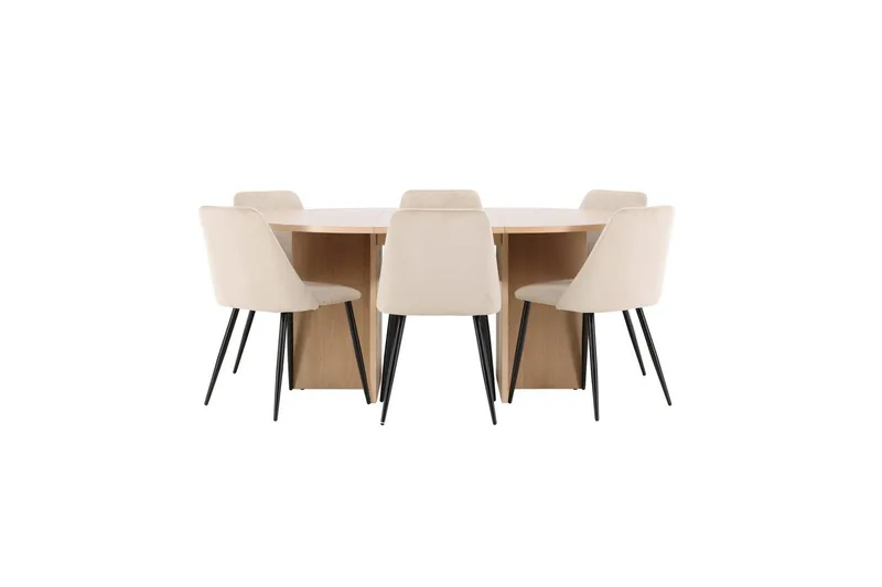 Spisegruppe Strada Rund 120/170 cm med Night Stoler 6 stk, 6 stk