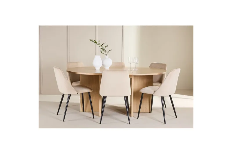 Spisegruppe Strada Rund 120/170 cm med Night Stoler 6 stk - 6 stk - Møbler - Bord - Spisegrupper