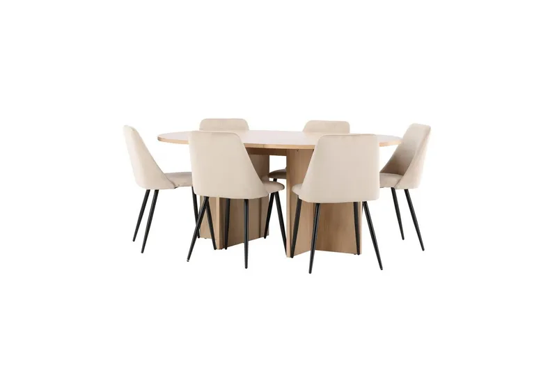 Spisegruppe Strada Rund 120/170 cm med Night Stoler 6 stk - 6 stk - Møbler - Bord - Spisegrupper