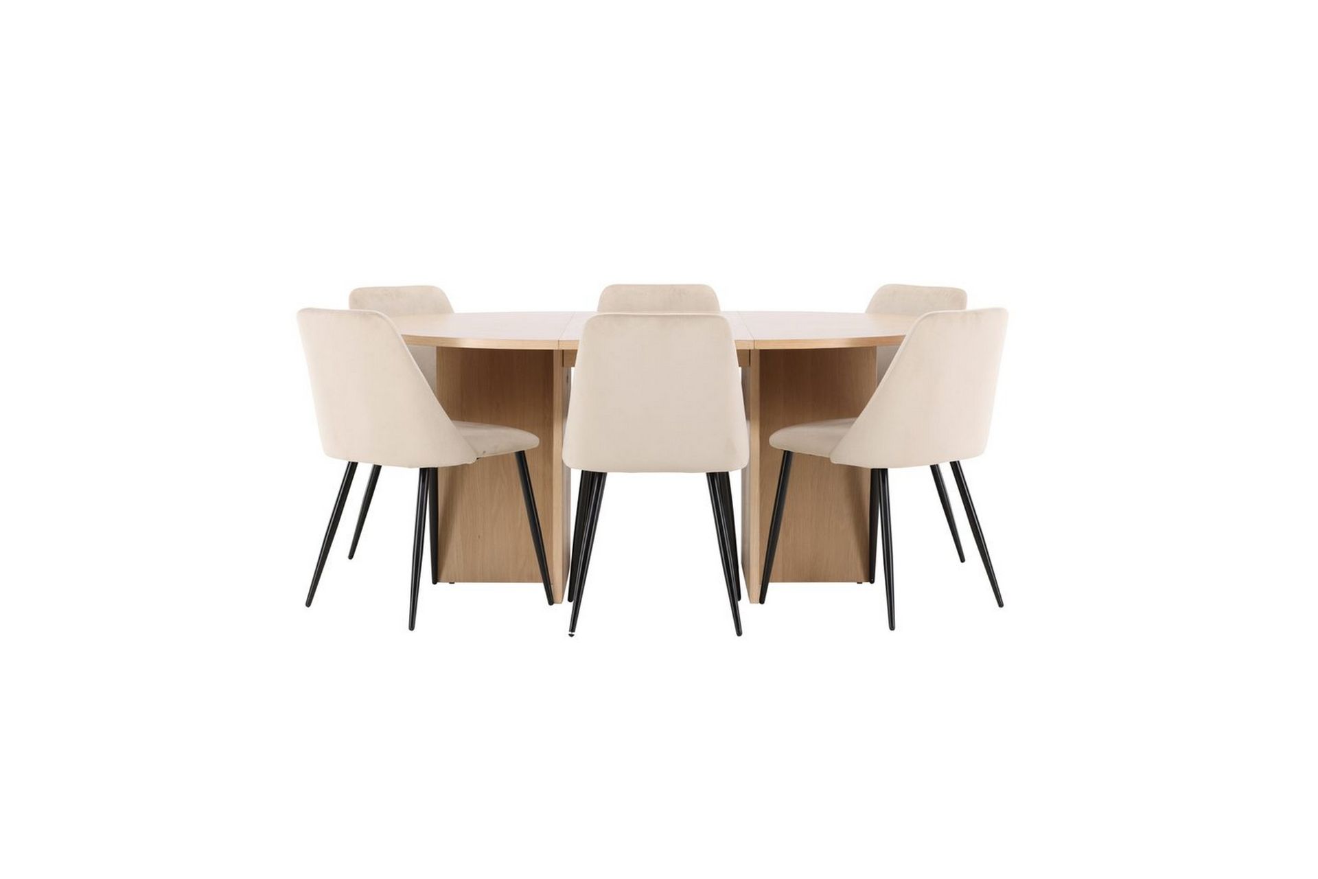 Spisegruppe Strada Rund 120/170 cm med Night Stoler 6 stk - 6 stk - Møbler - Bord - Spisegrupper