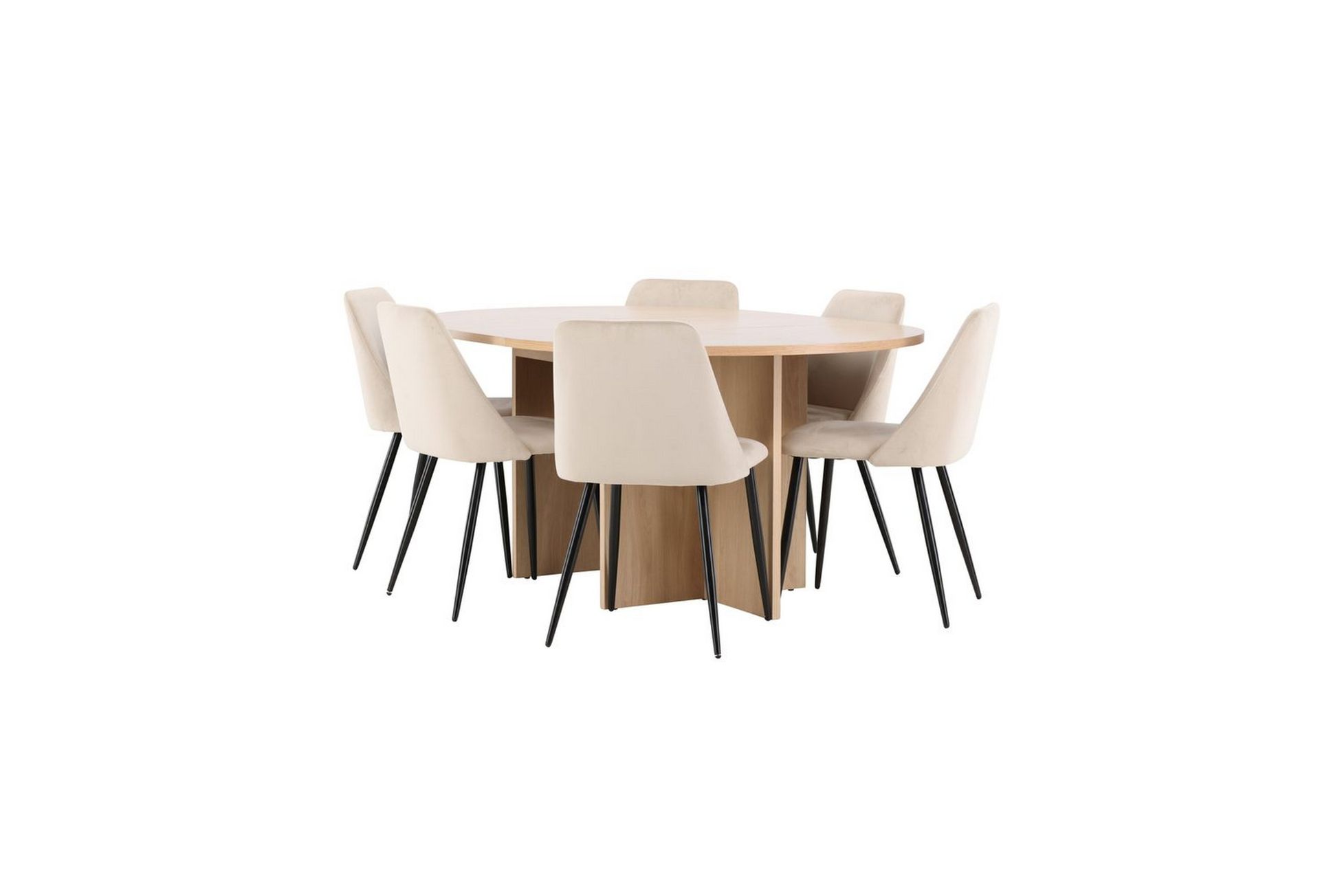 Spisegruppe Strada Rund 120/170 cm med Night Stoler 6 stk - 6 stk - Møbler - Bord - Spisegrupper