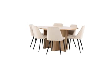 Spisegruppe Strada Rund 120/170 cm med Night Stoler 6 stk - 6 stk - Møbler - Bord - Spisegrupper