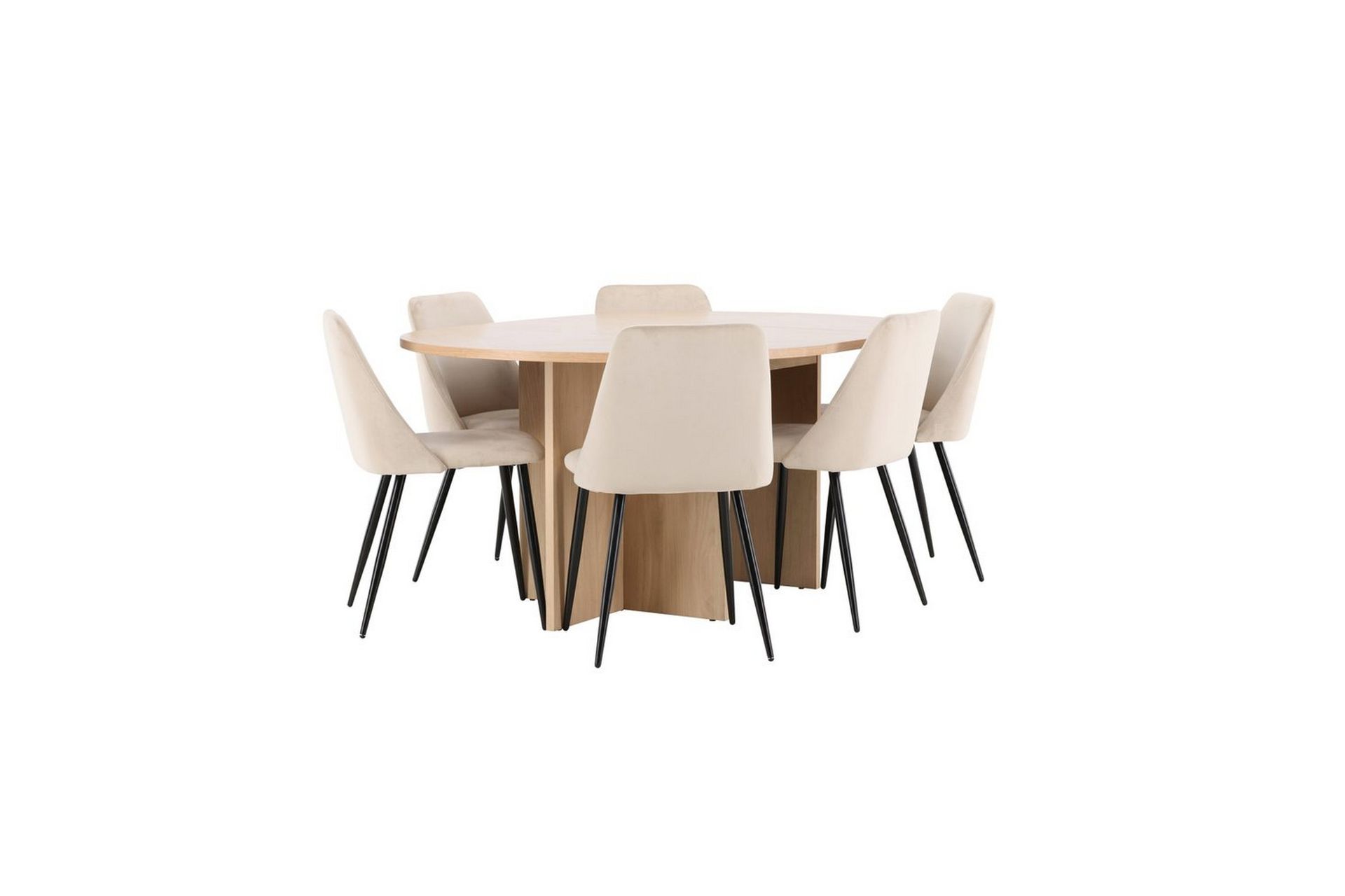 Spisegruppe Strada Rund 120/170 cm med Night Stoler 6 stk - 6 stk - Møbler - Bord - Spisegrupper