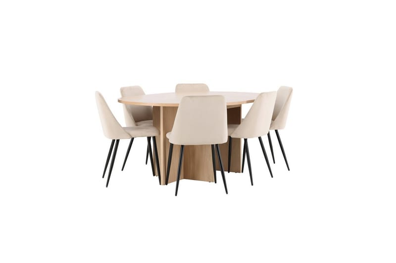 Spisegruppe Strada Rund 120/170 cm med Night Stoler 6 stk - 6 stk - Møbler - Bord - Spisegrupper